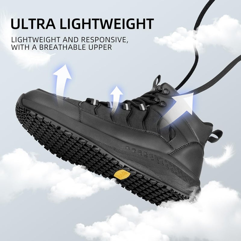 Delobi Store Men's Slip Resistant Waterproof Boots - Comfortable & Ankle Support Work Shoes for Restaurant, Casual, Hiking & Work - Zapatos Trabajo - Image 5
